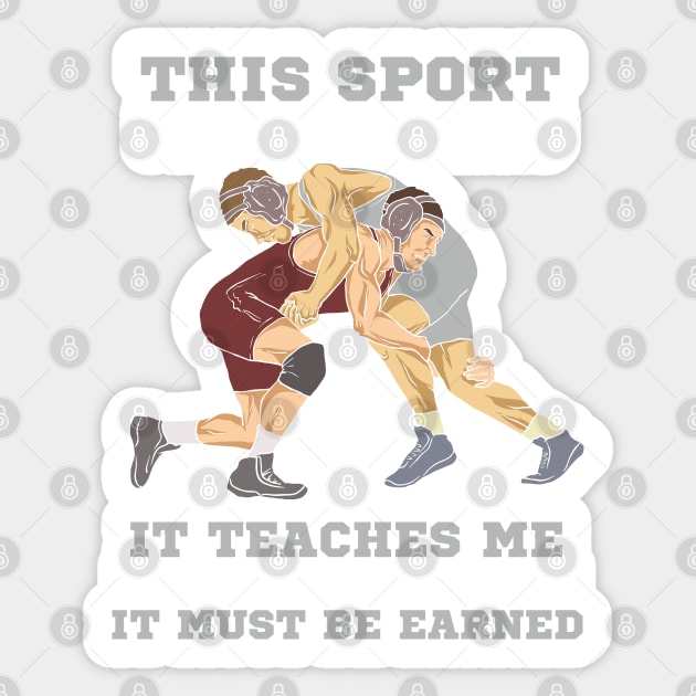 WRESTLING: It Must Be Earned gift Sticker by woormle